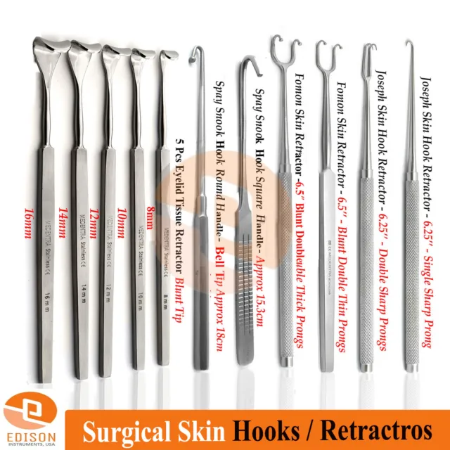 Surgical Veterinary Skin Hook Retractors General Surgery Soft Tissue Hooks