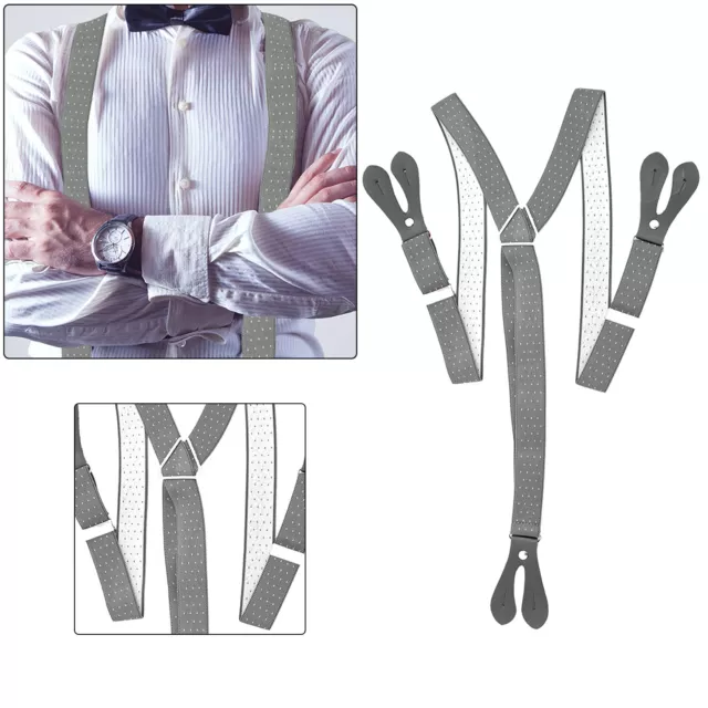 Adjustable Braces Mens Trouser Elastic Y-Back Suspenders Button Hole 25mm Wide