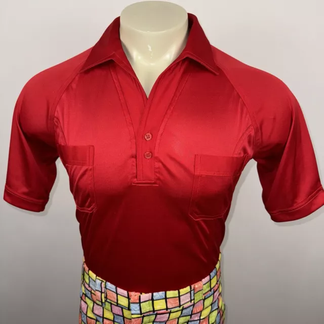 Vtg 60s 70s Disco Shirt Polyester Red Saturday Night Fever Kingsport Mens Medium