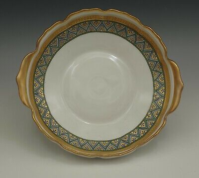 Bawo Dotter Limoges Ruffled Bowl With Handles Gold Gilt Art Nouveau Antique