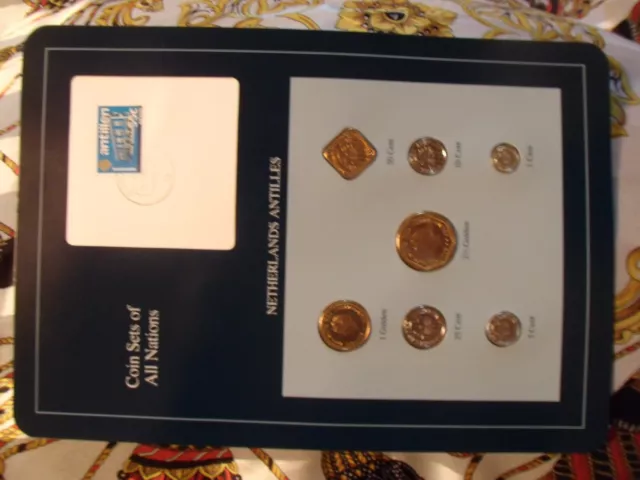 Coin Sets of All Nations Netherlands Antilles w/card All 1989 UNC 1,2.5 Gulden