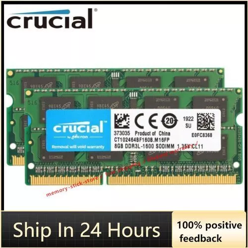 CRUCIAL DDR3L 8GB 16GB 32GB 1600 MHz PC3-12800 Laptop Memory RAM SODIMM 204-Pin