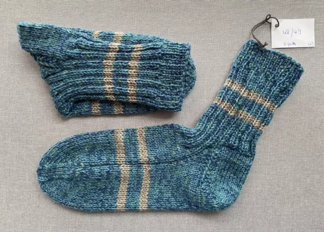 Dicke Handgestrickte Herren Socken ○ 8-fach ♦ Gr 48/49♦ Handarbeit ♦ Wollsocken