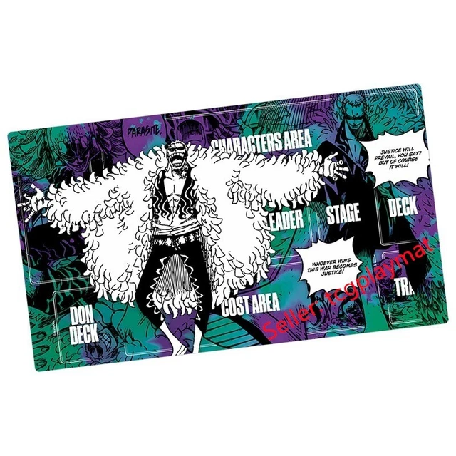 DONQUIXOTE DOFLAMINGO ONE Piece Playmat With Zones TCG Card Game Play