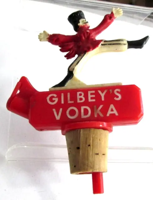 Vintage GILBEY'S VODKA DANCING Cossack Advertising Bottle Pour Spout Bottle Top