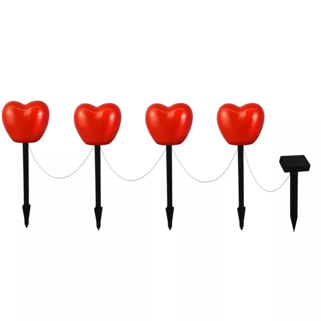 Set of 6 Solar Heart Stake Lights for Valentines Day Decor, Outdoor  Heart9435
