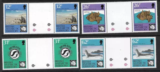 British Antarctic Terr. Sg196/9 1991 Antarctic Treaty  Gutter Pairs Mnh
