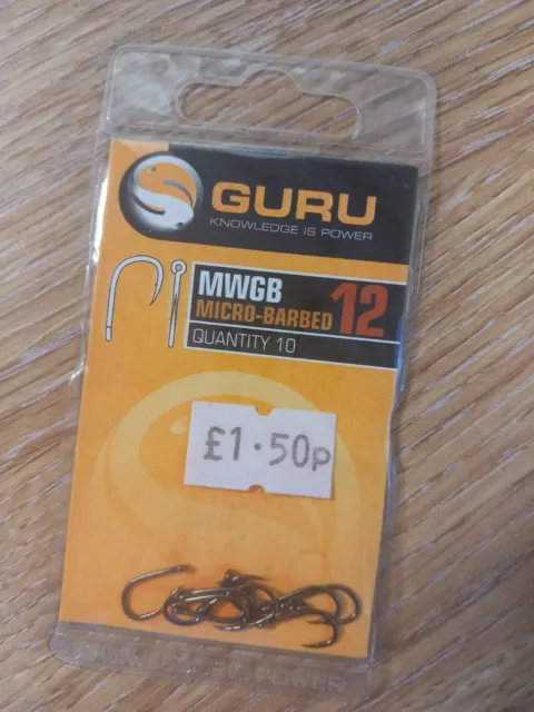 GURU MWGB BARBED Eyed Fishing Hooks All Sizes £2.59 - PicClick UK