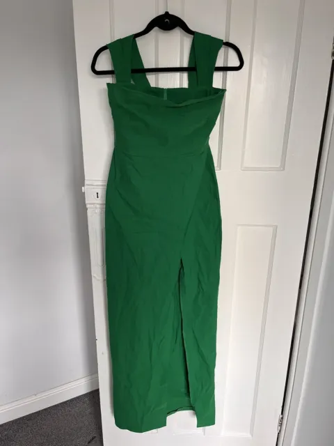 Vesper Emerald Green Collar Detail Maxi Dress Size 10