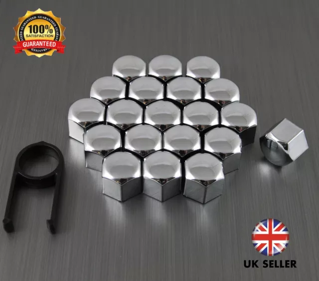 20 Car Bolts Alloy Wheel Nuts Covers 17mm Chrome For  Audi A4 B7