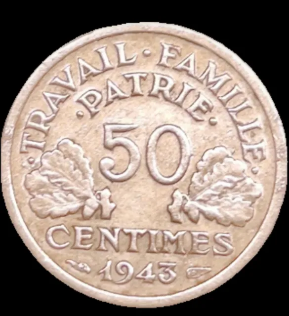 50 Centimes 1943  Bazor Aluminium 0.7 g In Sehr Schön Erhaltung#6