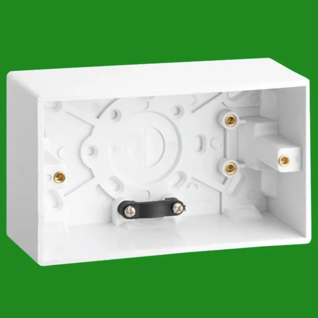 51mm 2 Gang White Pattress Back Box Electrical Wall Socket Switch Plug