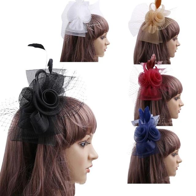 Gioielli per capelli copricapo testa fiore cappello forcina cilindro sposa fascia fronte cappello