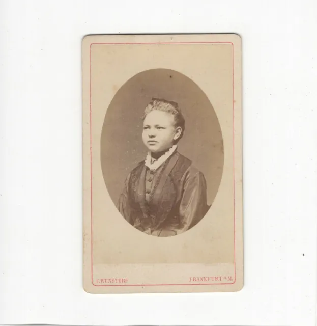 F. Wunstorf CDV Foto Damenportrait - Frankfurt Main 1870er
