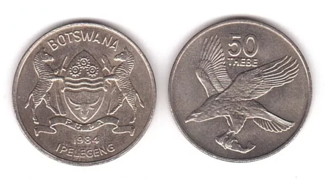 Botswana - 50 Thebe 1984 UNC Lemberg-Zp