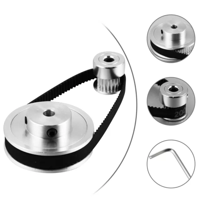 SYNCHRONOUS WHEEL ALUMINUM Timing Belt Pulley Kit 3d Printer Chain $12. ...