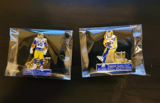 LA  Rams Matthew Stafford-Aaron Donald- Cooper Kupp-Champ Super Bowl Lapel Pins 3