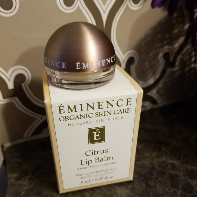 Eminence Organic Skin Care ~ Citrus Lip Balm .27 oz/8Ml Lip Plumping Peptides