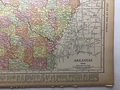 1912 Vintage ARKANSAS Atlas Map Original Antique Rand McNally Imperial Atlas 2