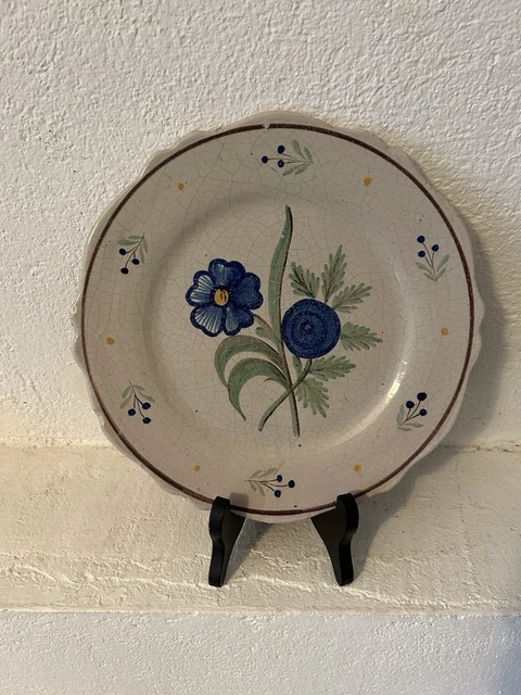 Ancienne Assiette Porcelaine - Bord Chantourné - Motif Coq - Signature à Définir