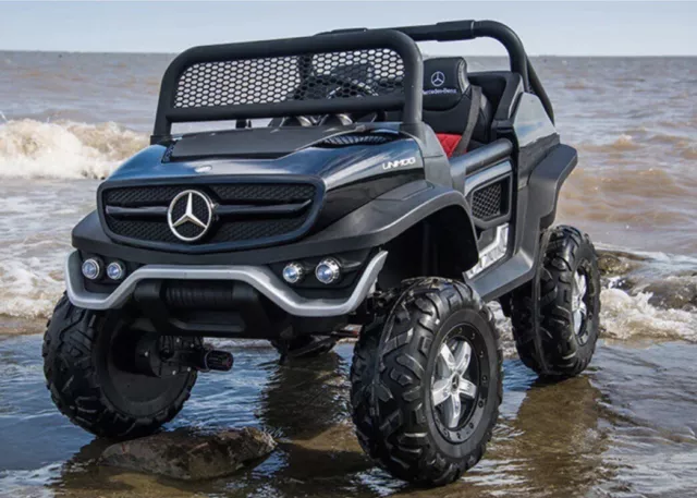 24v ride on Mercedes-Benz Unimog 4x4 Black UTV. FREE SHIPPING
