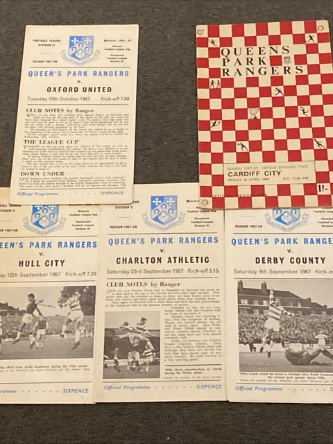 5X QPR PROGRAMMES 1967/1968 £5.45 - PicClick UK