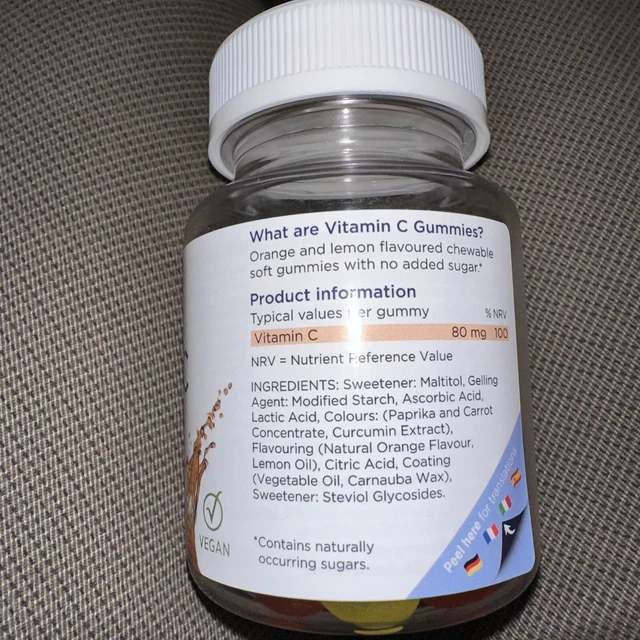 HEALTHSPAN VITAMIN C, 80mg, 30 Gummies, Citrus Flavour, Vegan, Free UK