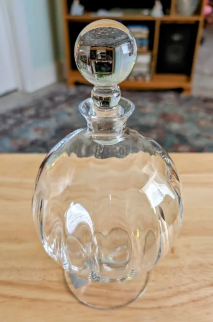 Mikasa Slovenia Blown Glass Ribbed Decanter With Glass Stopper