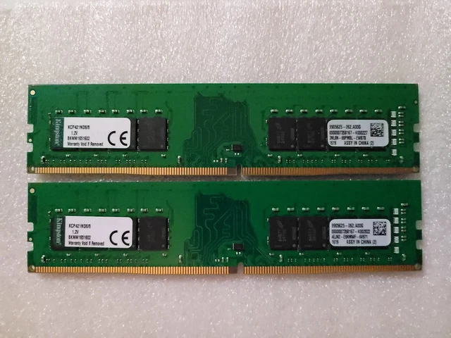 (2) Kingston 8GB PC4-17000 DDR4-2133MHz Desktop DIMM Memory RAM KCP421ND8/8