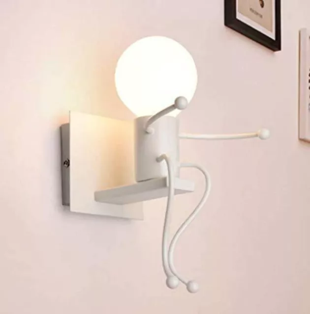 Creativo Applique a Parete Attacco bianco Lampada da Parete Omino Bagno Interno