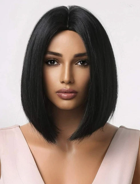 Perruque Synthétique Courte Style Pixie - Noir Lisse Avec Frange - Taille De Bonnet Moyen - Livrée Avec 1 Bonnet - Neuf Sans étiquettes