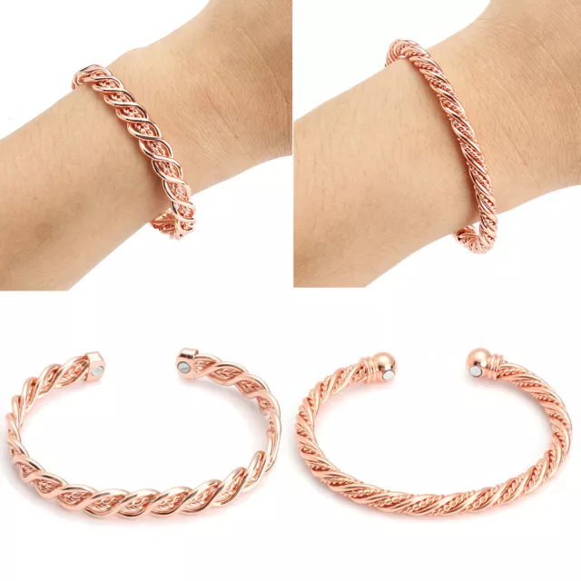 Magnetic Therapy Bracelet Pure Copper Arthritis Pain Relief Healing Bangle Gift.