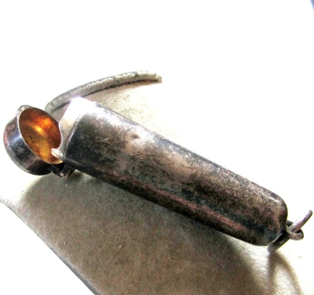 Antique England Sterling Silver Sewing Needle Case Holder/ Match Case Chatelaine