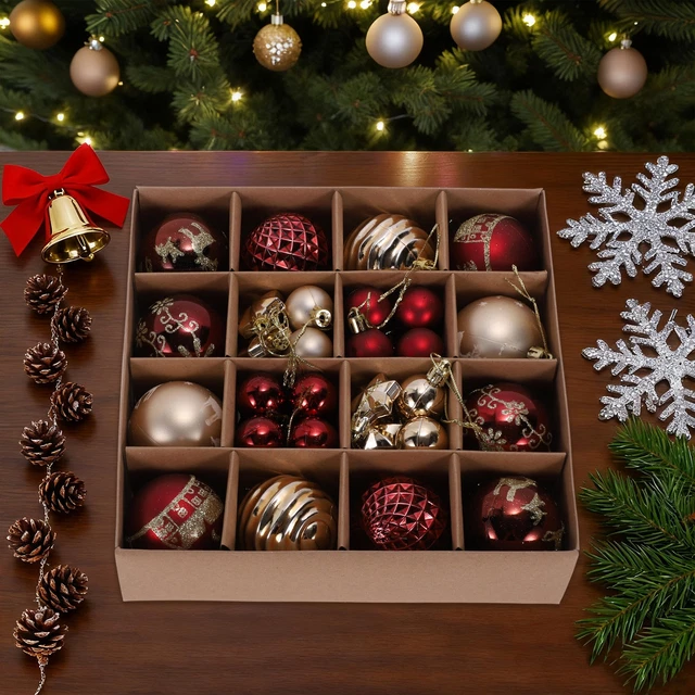 24 Magnifiques Boules De Noël Scintillantes 8 Cm – Rose Et Rouge Pailleté, Suspensions Festives Pour Sapin, Mariage Ou Déco Maison