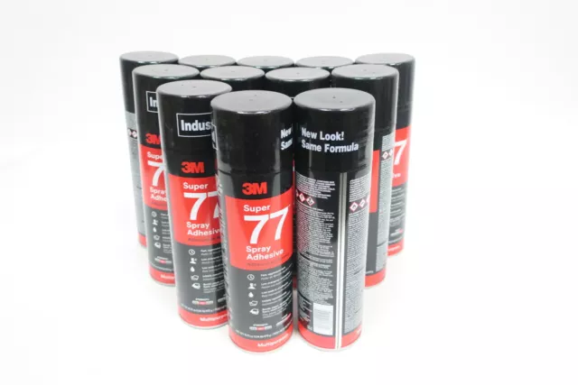 Case Of 12 3m 62-4977-4930-9 Super 77 Industrial Grade Adhesive Spray 16.75oz