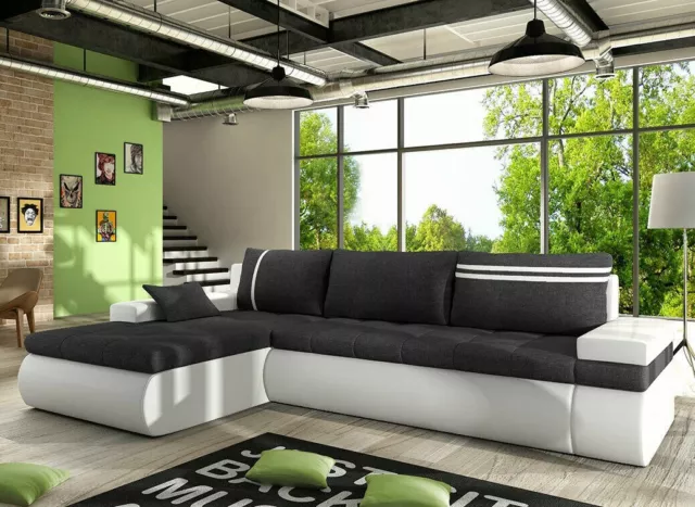 Corner Sofa Bed OSLO with Storage Container Sleep Function New