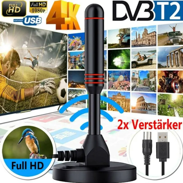 DVB-T2 HD-Antenne 36DBi Verstärker 5M KabelFernsehkanäle Free TV-Programme Neue