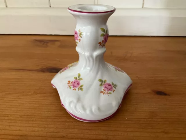 Vintage James Kent Old Foley Candle stick Pink Rosebud design