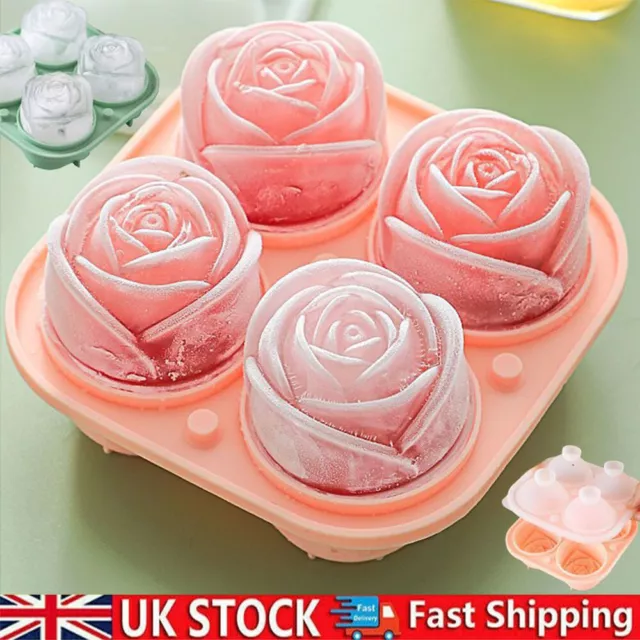 Silicone 3D Rose Shape Ice Cube Mold Baking Mold Ice Cream Flower Ice Tray Mould