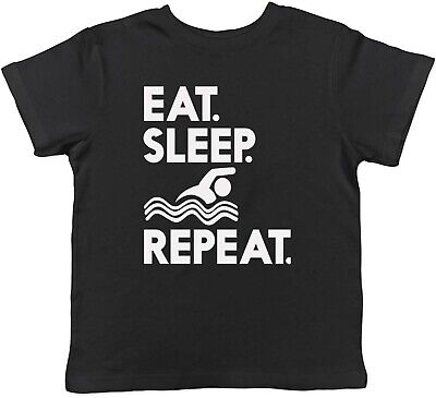 Eat Sleep Swimming Repeat Childrens Kids T-Shirt Boys Girls