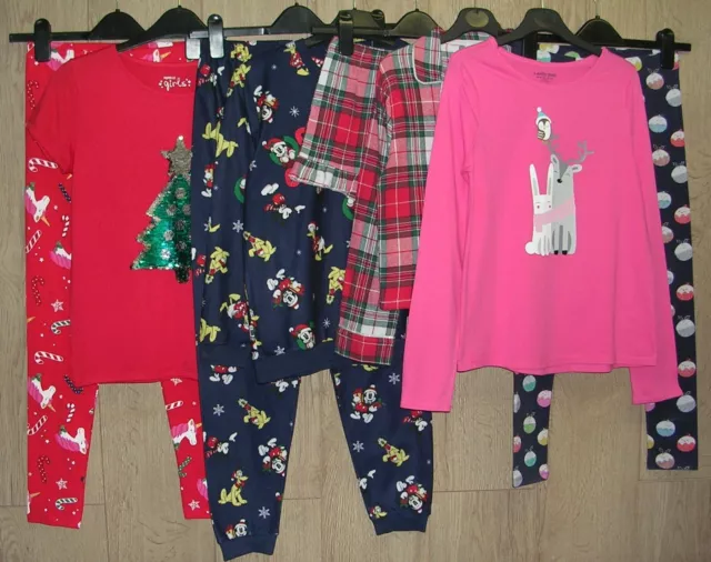 Mickey Mouse New Look TU etc Girls Christmas Bundle Pyjamas Age 10-11 146cm