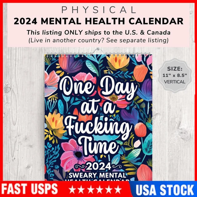 MENTAL HEALTH CALENDAR 2024 Funny Wall Calendar Monthly Planner Hanging