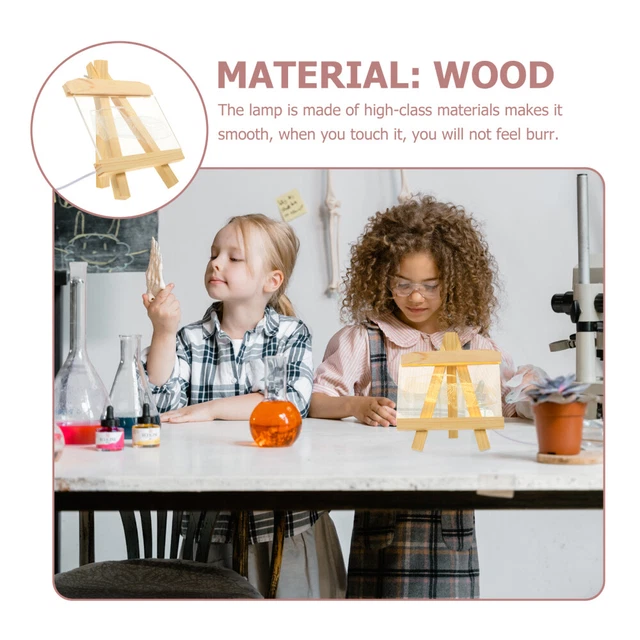 WOODEN FRAME NIGHT Light Painting Easel Stand USB LED Desk Lamp Cool