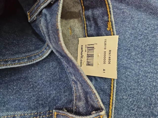 NEW CARHARTT SIGNATURE WORK DUNGAREE 36×36 Med. Blue Denim Jeans Mens ...