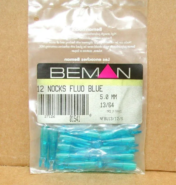 Original Beman Carbon Arrow Nocks - 13/64 Flo Blue - New Pack