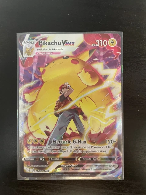 Carte Pokémon Pikachu Vmax TG17/TG30 Origine Perdue FR