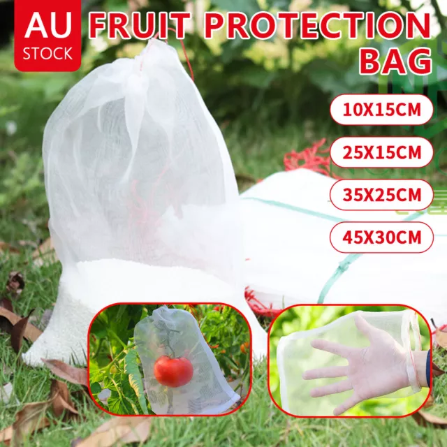 50/100x Fruit Net Bags Agriculture Garden Vegetable Protection Mesh Insect Proof