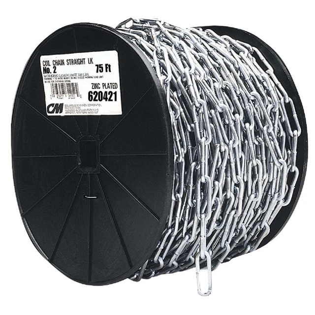 Campbell #2/0 40 Ft. Zinc-Plated Low-Carbon Steel Coil Chain 0722827 Campbell