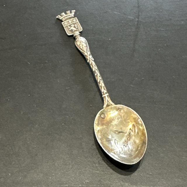 Ancienne cuillère de souvenir SAINT MALO - métal argenté - AUGIS - Antiquités