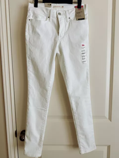 Levis 311 Womens Jeans 28x30 Shaping Skinny Pants Mid Rise Tummy Slimming White